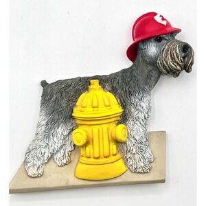 Willabee & Ward Schnauzer Dog‎ Firefighter Fire Hydrant Magnet Decor